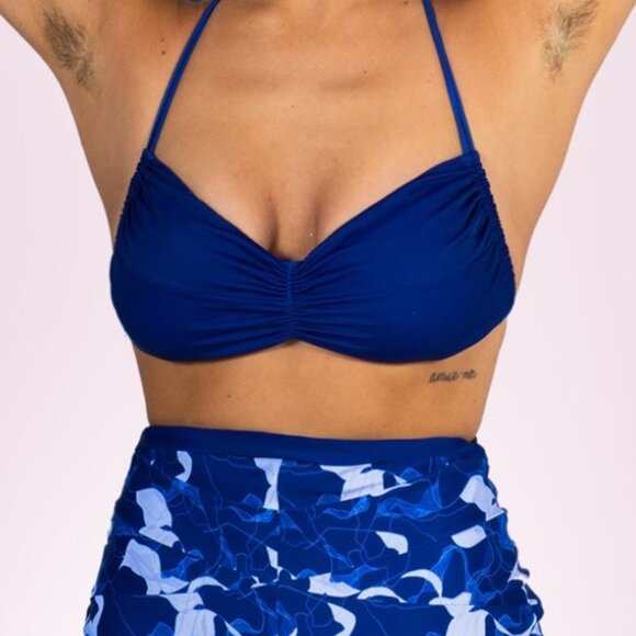 stria Swim Blue Bandeau Bikini Top - Picture 1 of 7